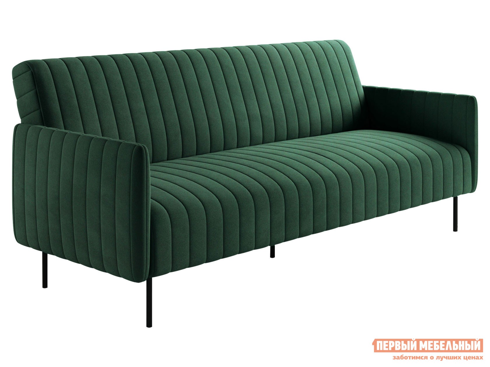 Прямой диван  Стенли Зеленый, велюр