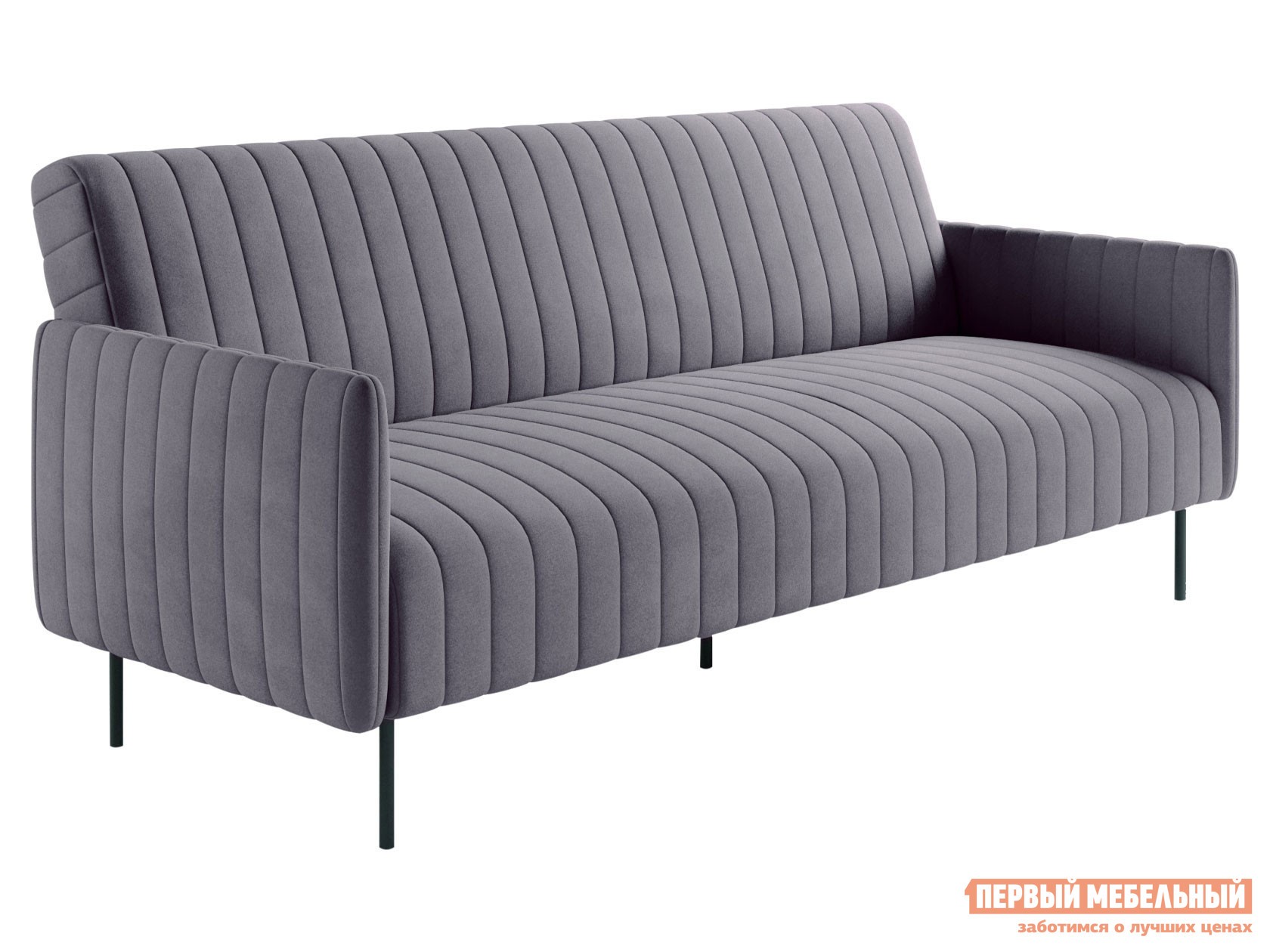 Прямой диван  Стенли Серый, велюр