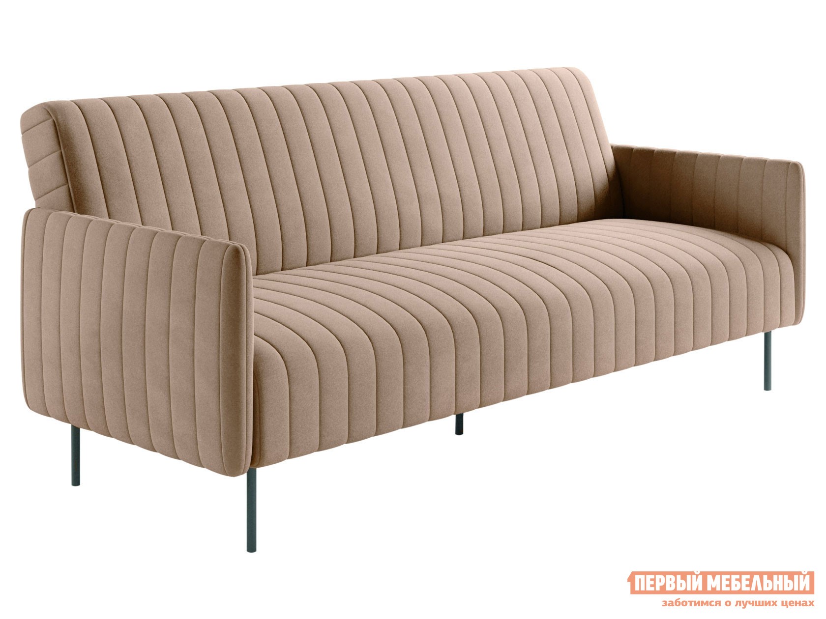 Прямой диван  Стенли Бежевый, велюр