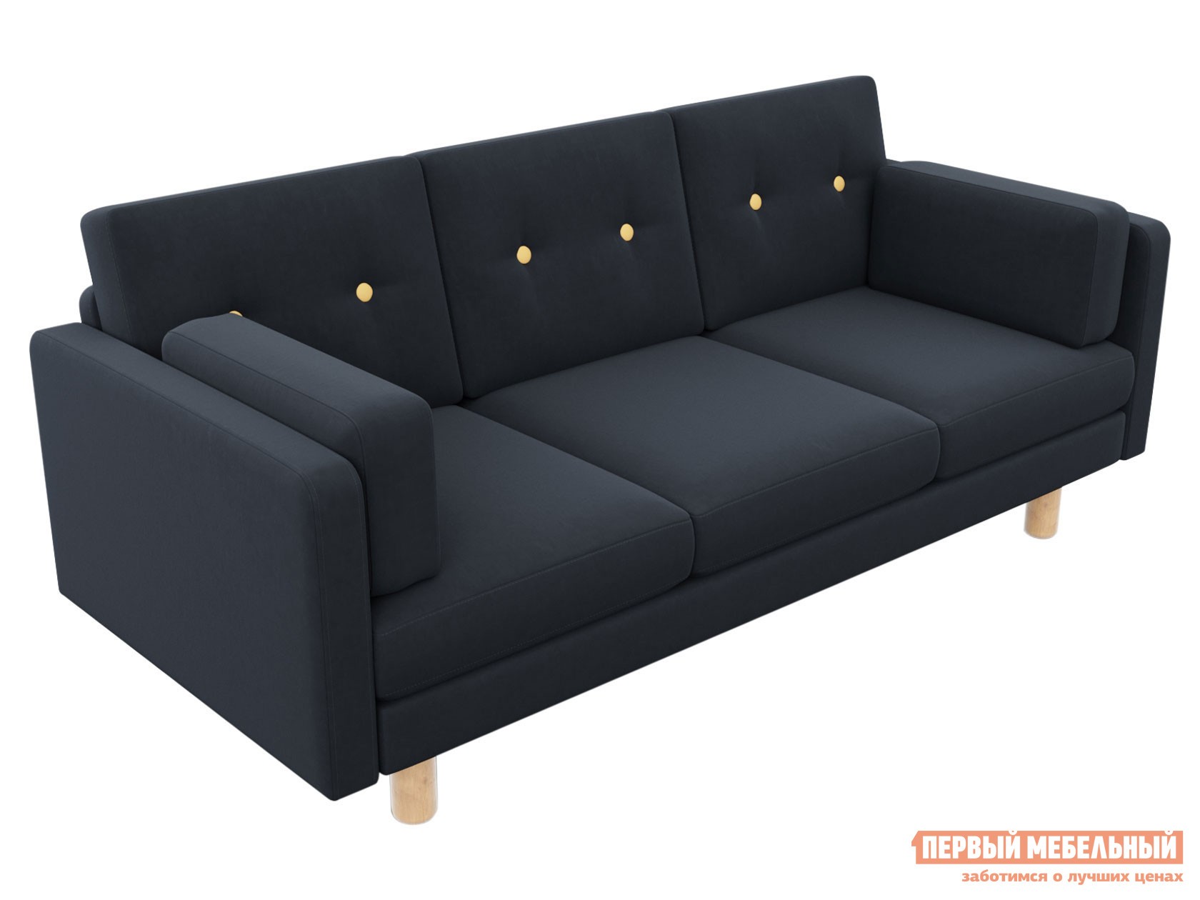 Прямой диван  Ингвар Графит, велюр