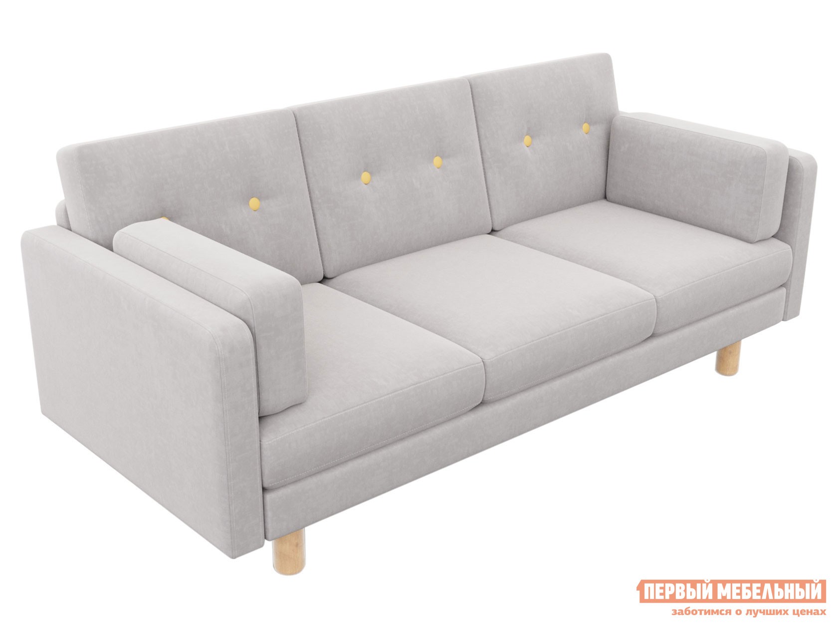 Прямой диван  Ингвар Серый, велюр