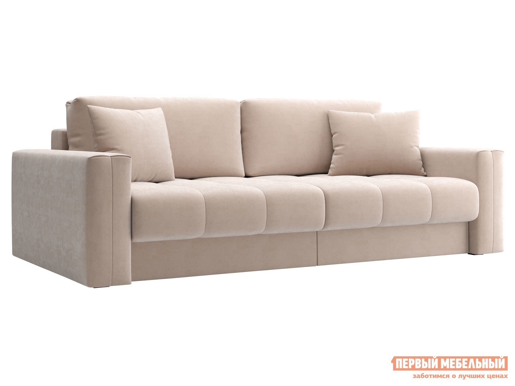 Прямой диван  Клермон Бежевый, велюр