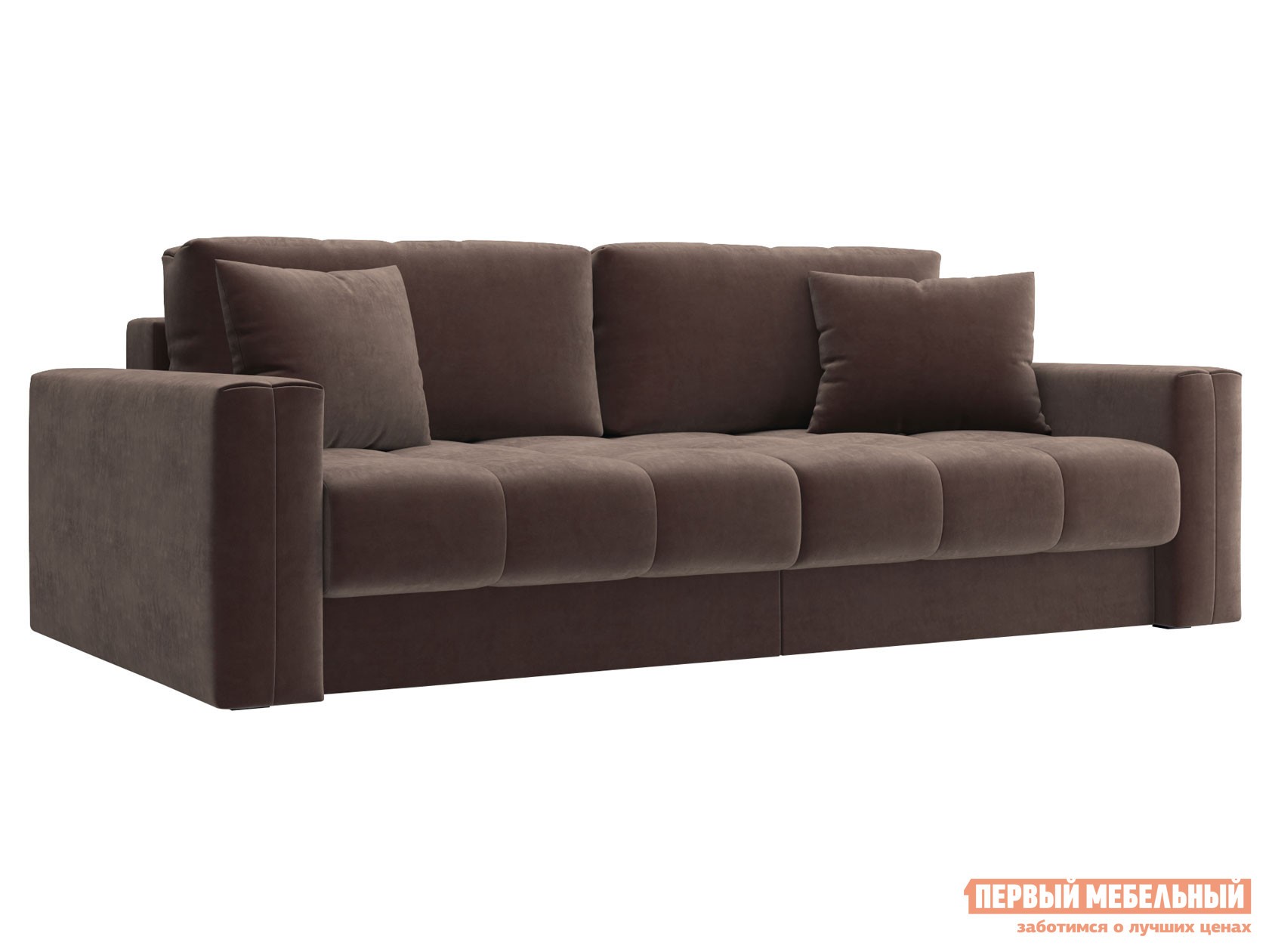Прямой диван  Клермон Коричневый, велюр