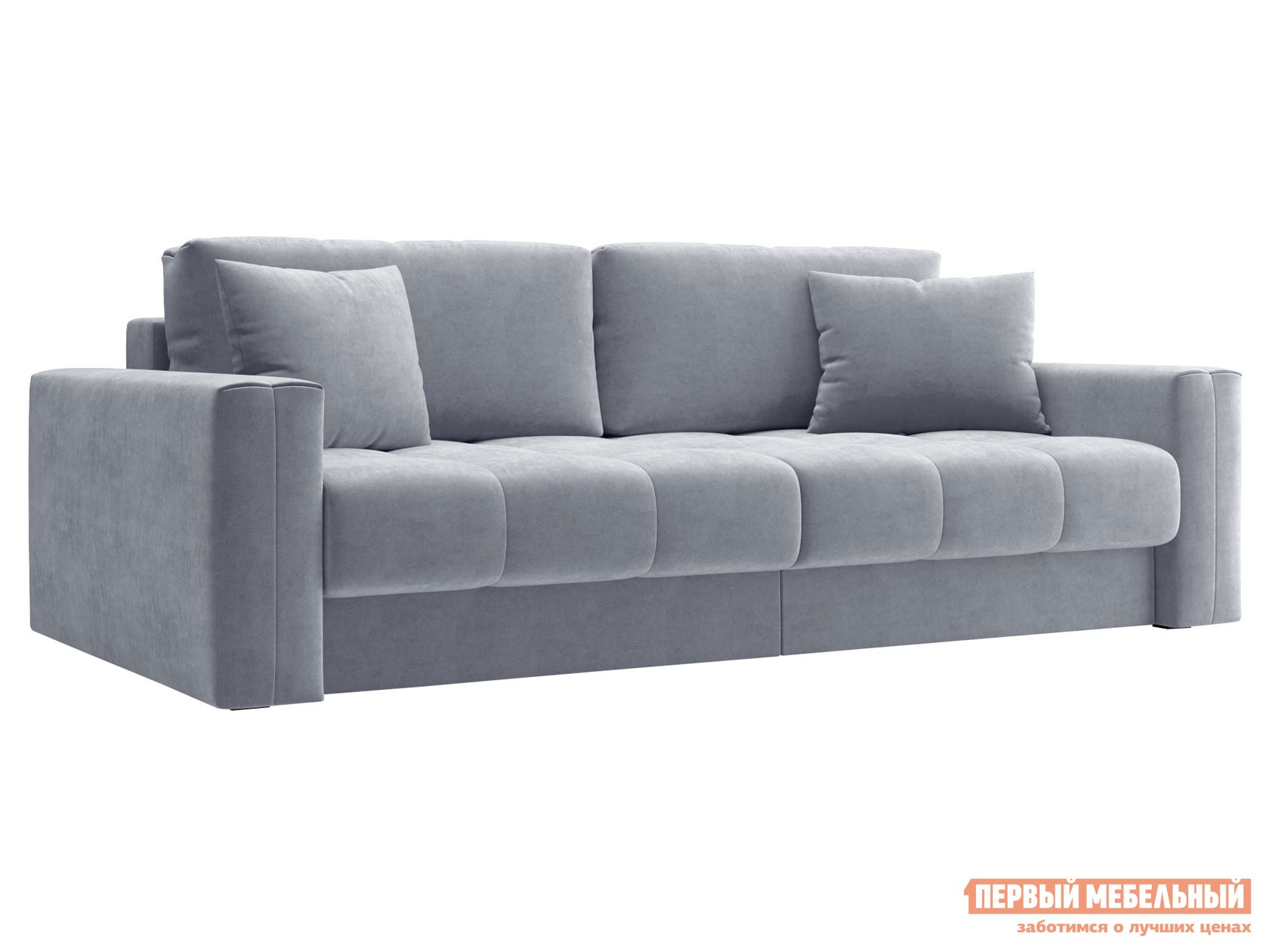 Прямой диван  Клермон Серый, велюр