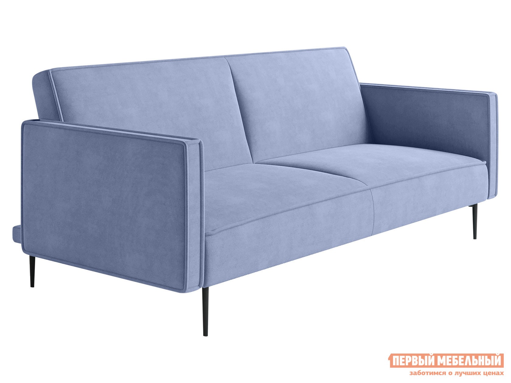Прямой диван  Рой Голубой, велюр
