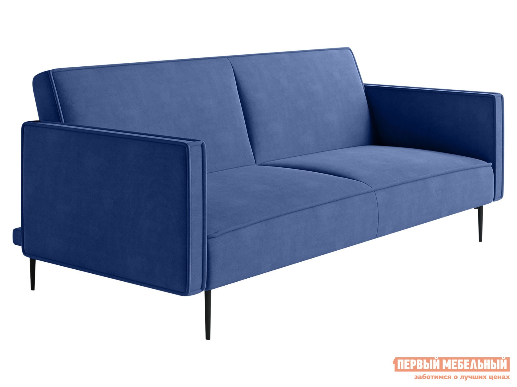 Прямой диван  Рой Синий, велюр