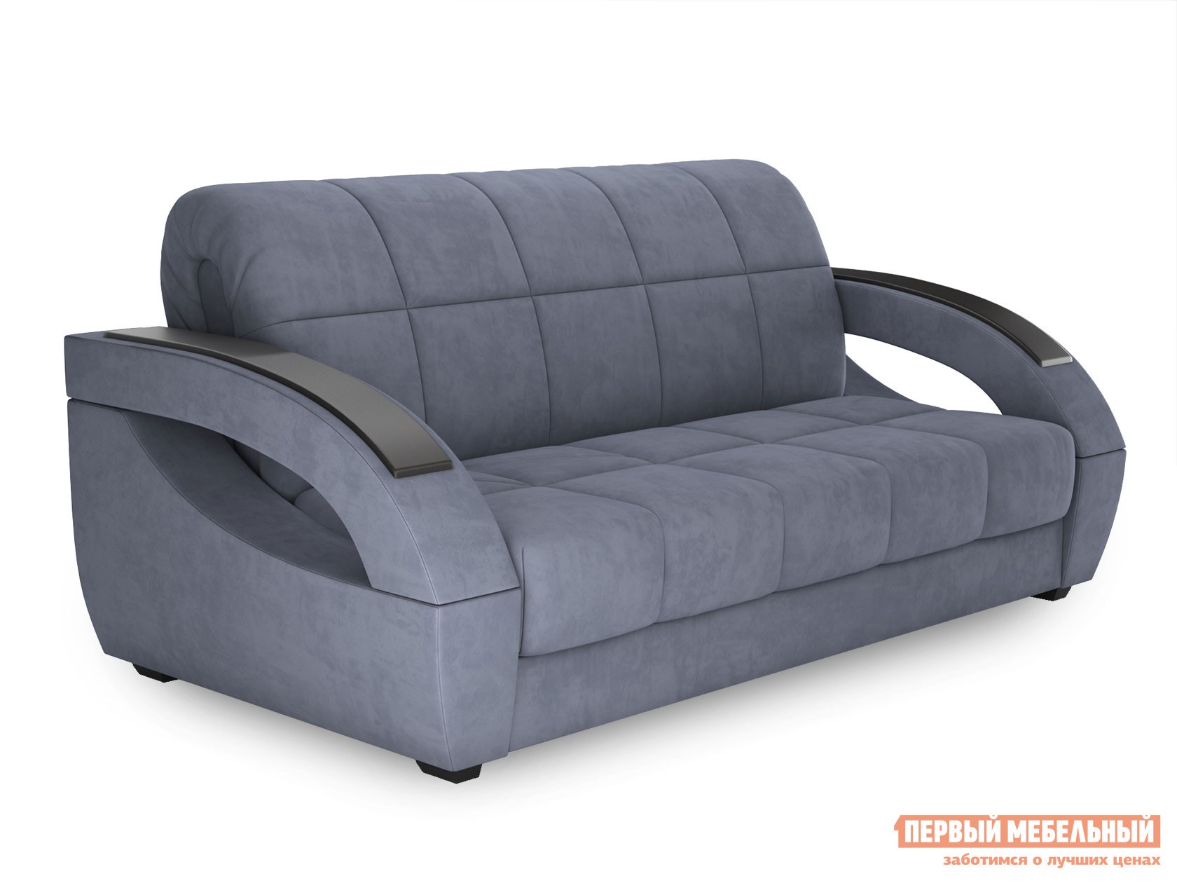 Прямой диван  Оазис Графит, велюр, 140х205 см, Без ящика