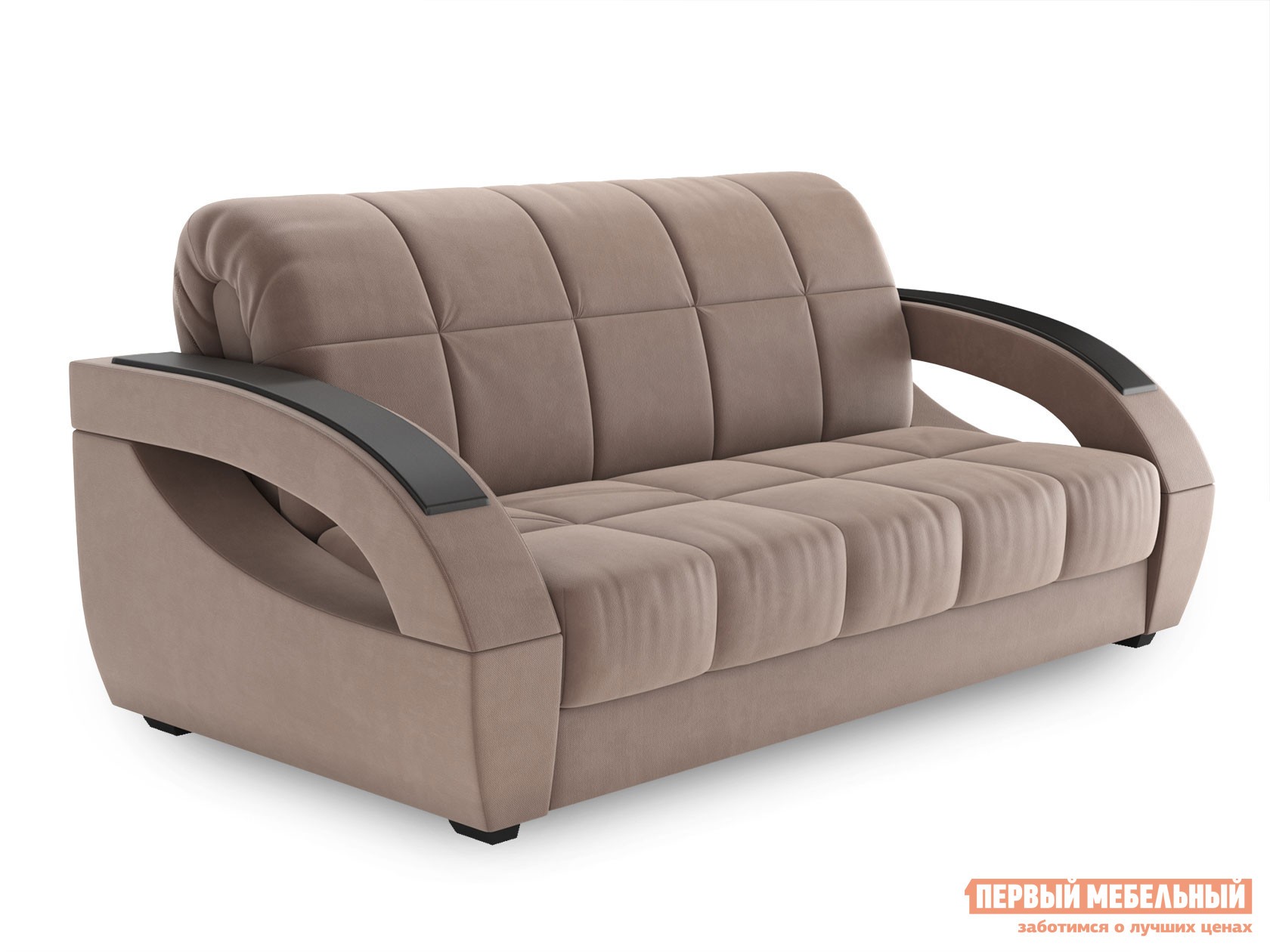 Прямой диван  Оазис 155х205 см, Бежевый, велюр, Без ящика