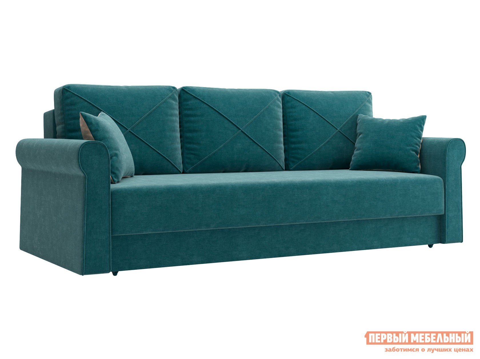 Прямой диван  Роланд Аквамарин, велюр
