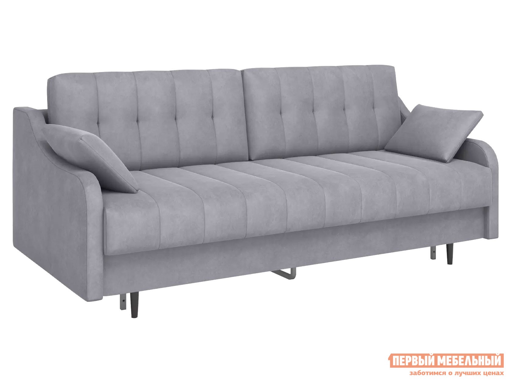Прямой диван  Трентон Серый, велюр