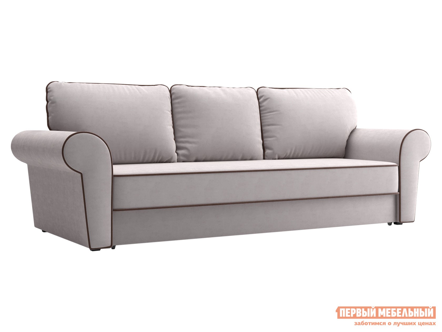 Прямой диван  Техас НПБ Бежевый, велюр