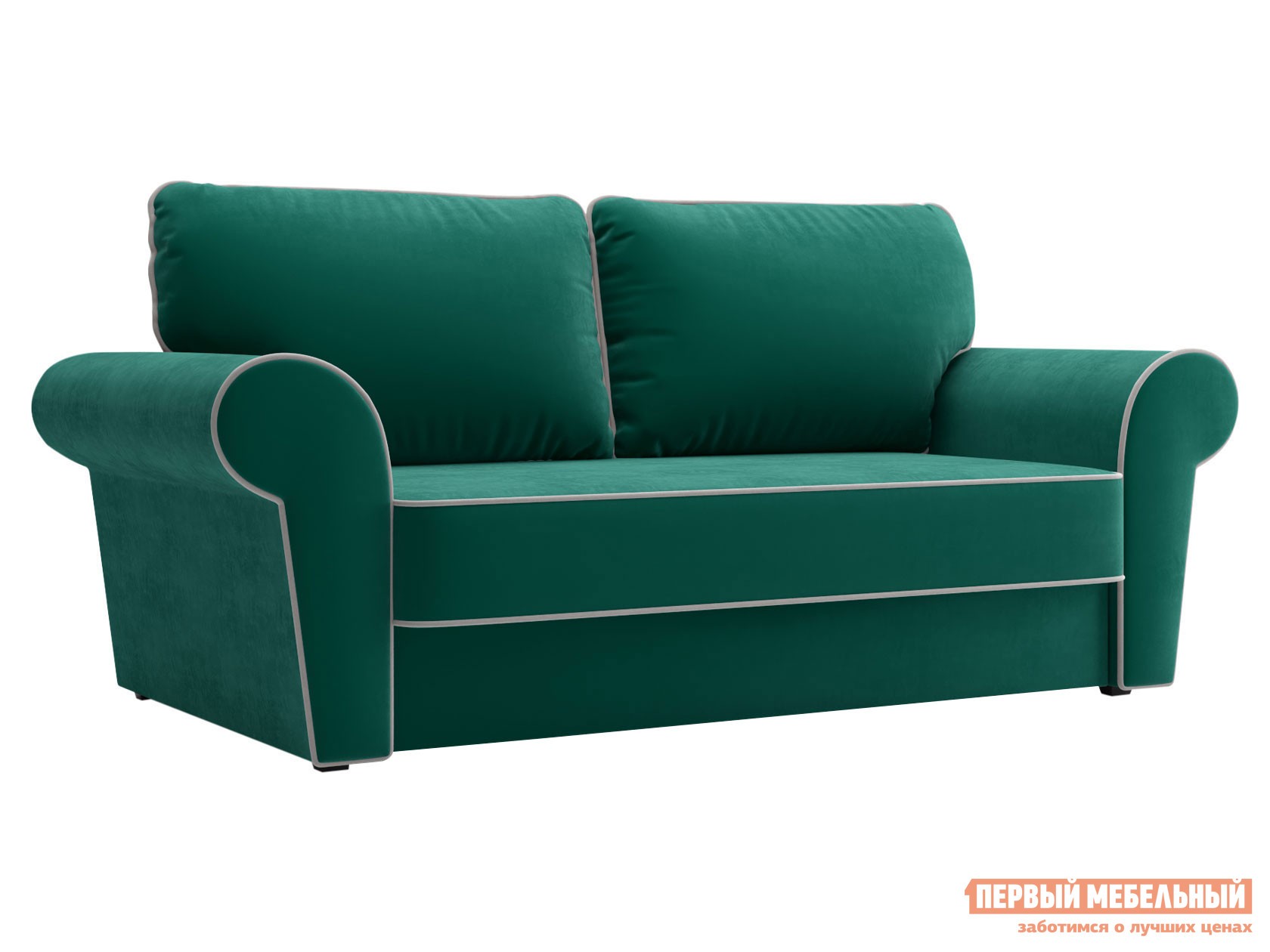 Прямой диван  Техас Мини Зеленый, велюр