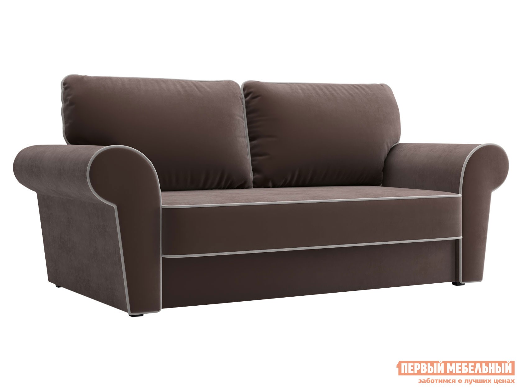 Прямой диван  Техас Мини Коричневый, велюр