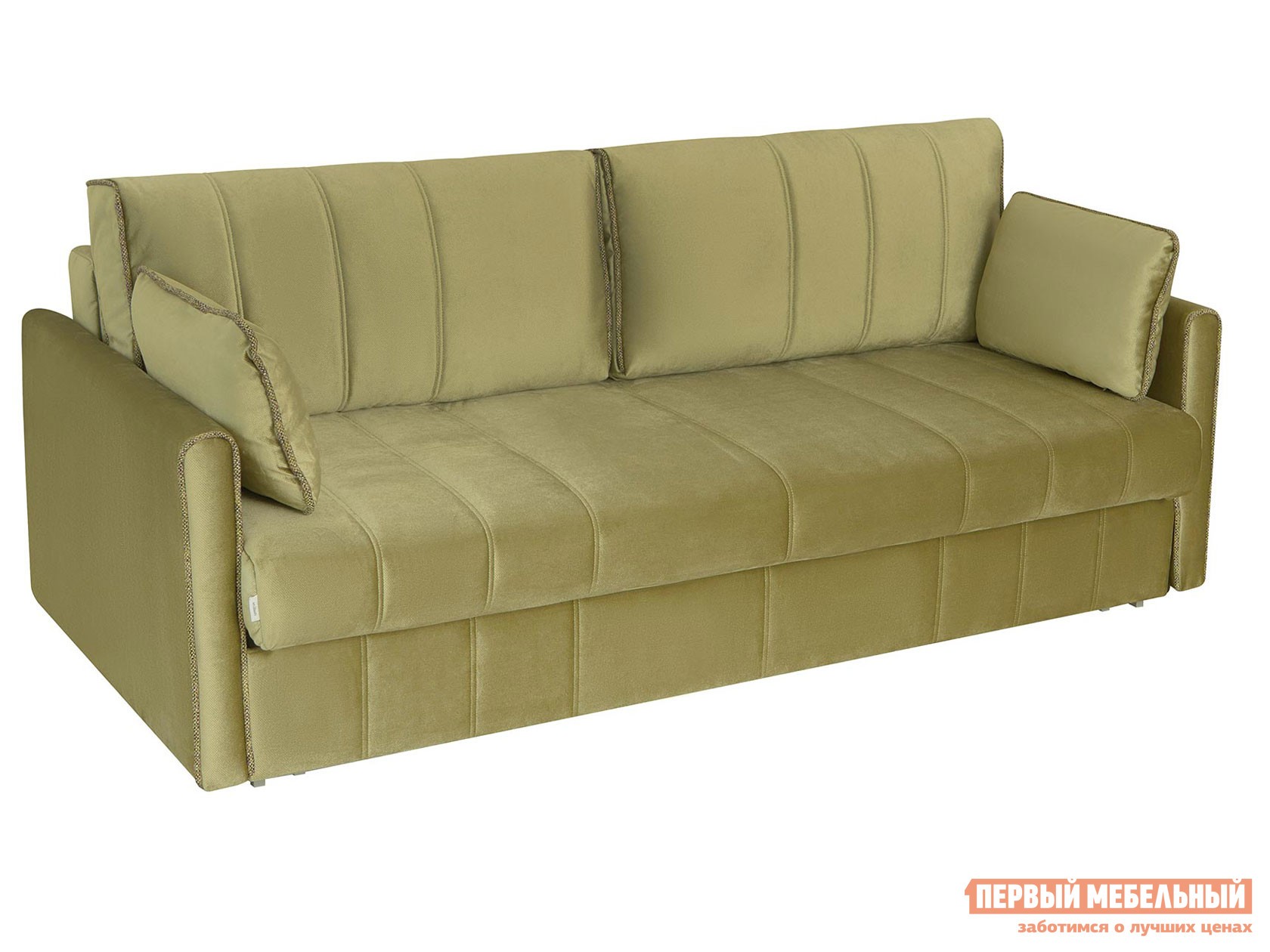 Прямой диван  Милан Оливковый, велюр