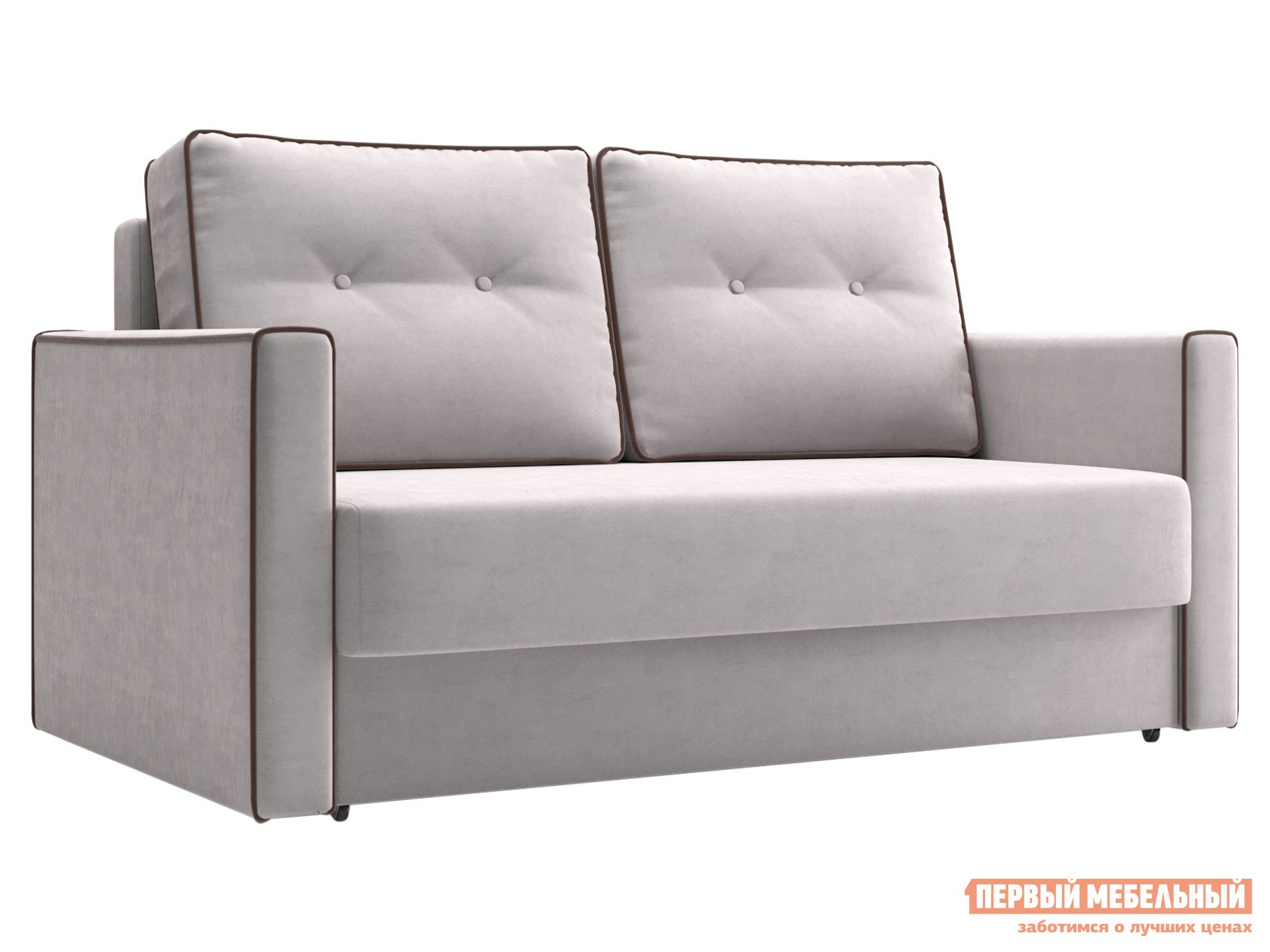 Прямой диван  Лагос Мини Бежевый, велюр