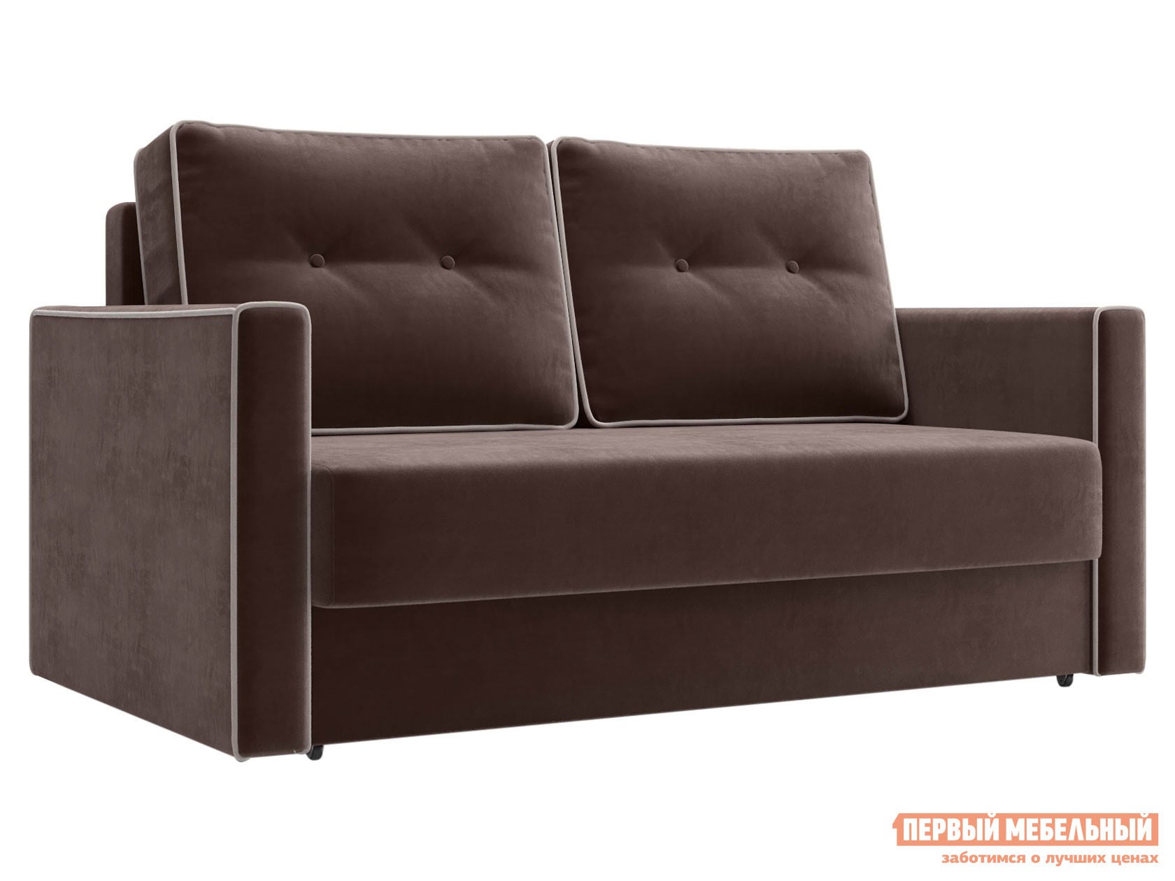 Прямой диван  Лагос Мини Коричневый, велюр
