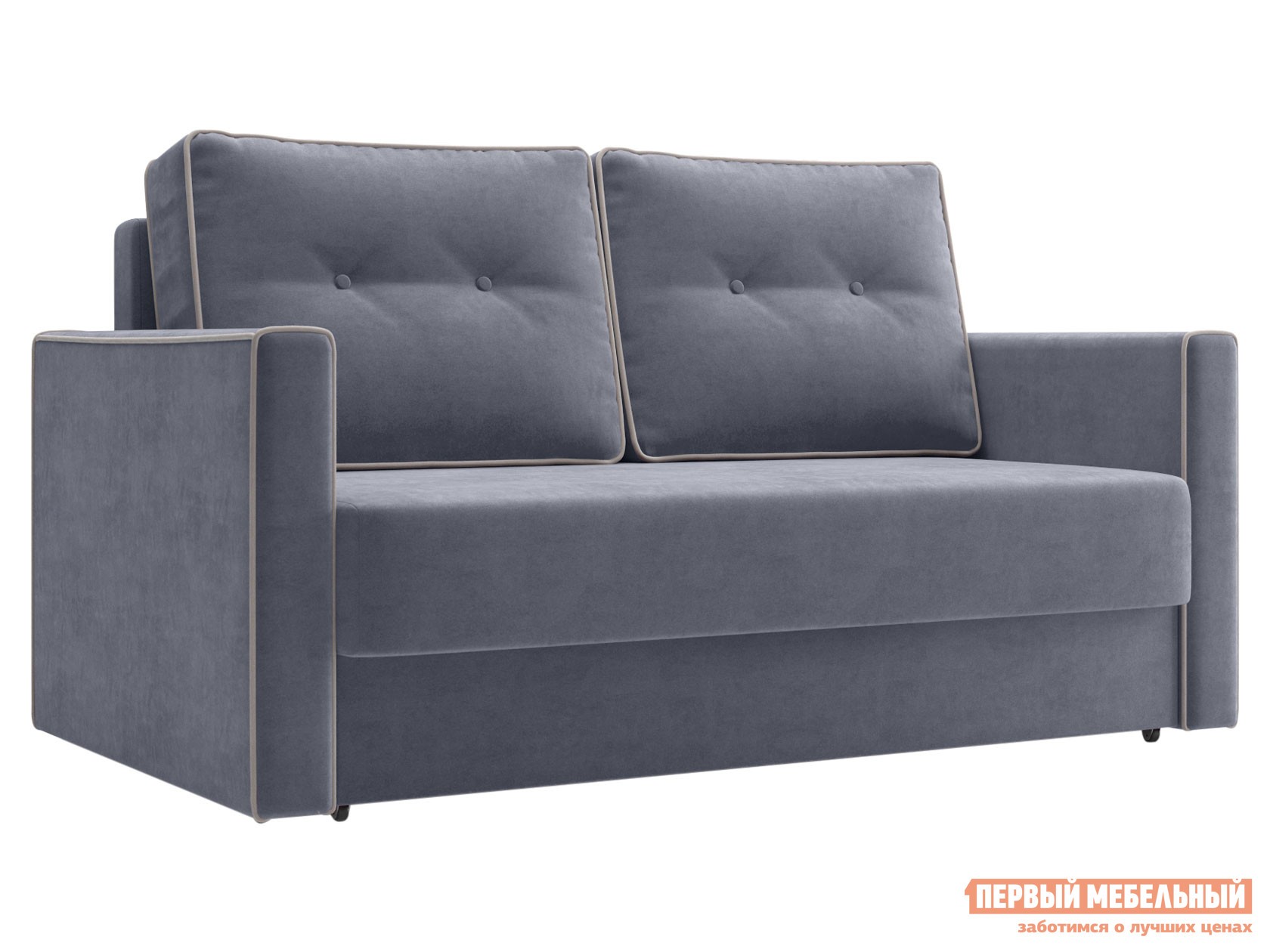 Прямой диван  Лагос Мини Темно-серый, велюр