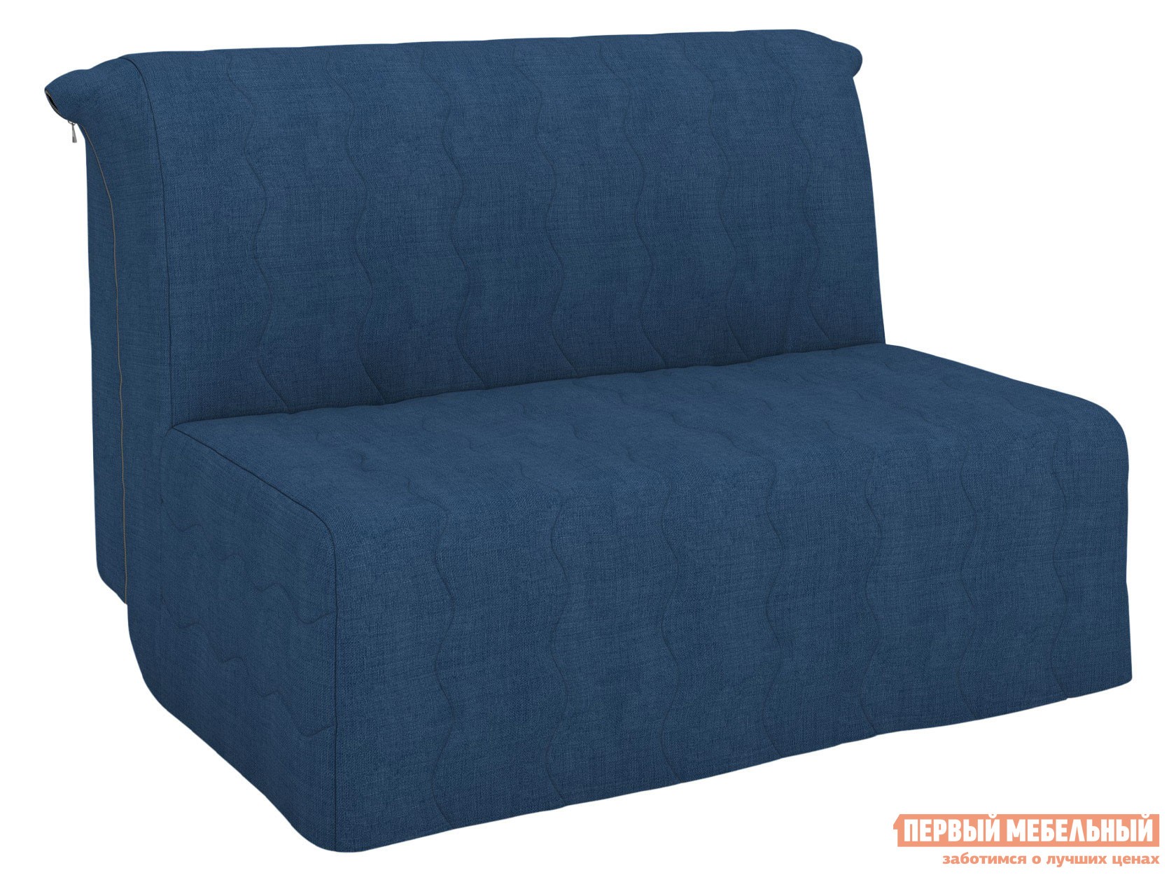 Прямой диван  Бонд Синий, рогожка, 125 см