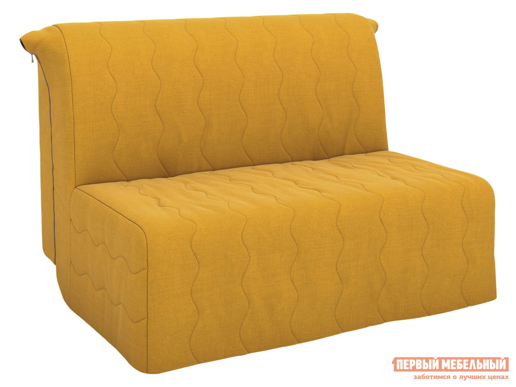 Прямой диван  Бонд Желтый, рогожка, 125 см