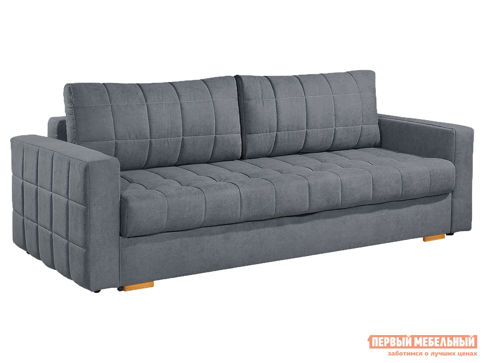 Прямой диван  Ричмонд Серый, велюр