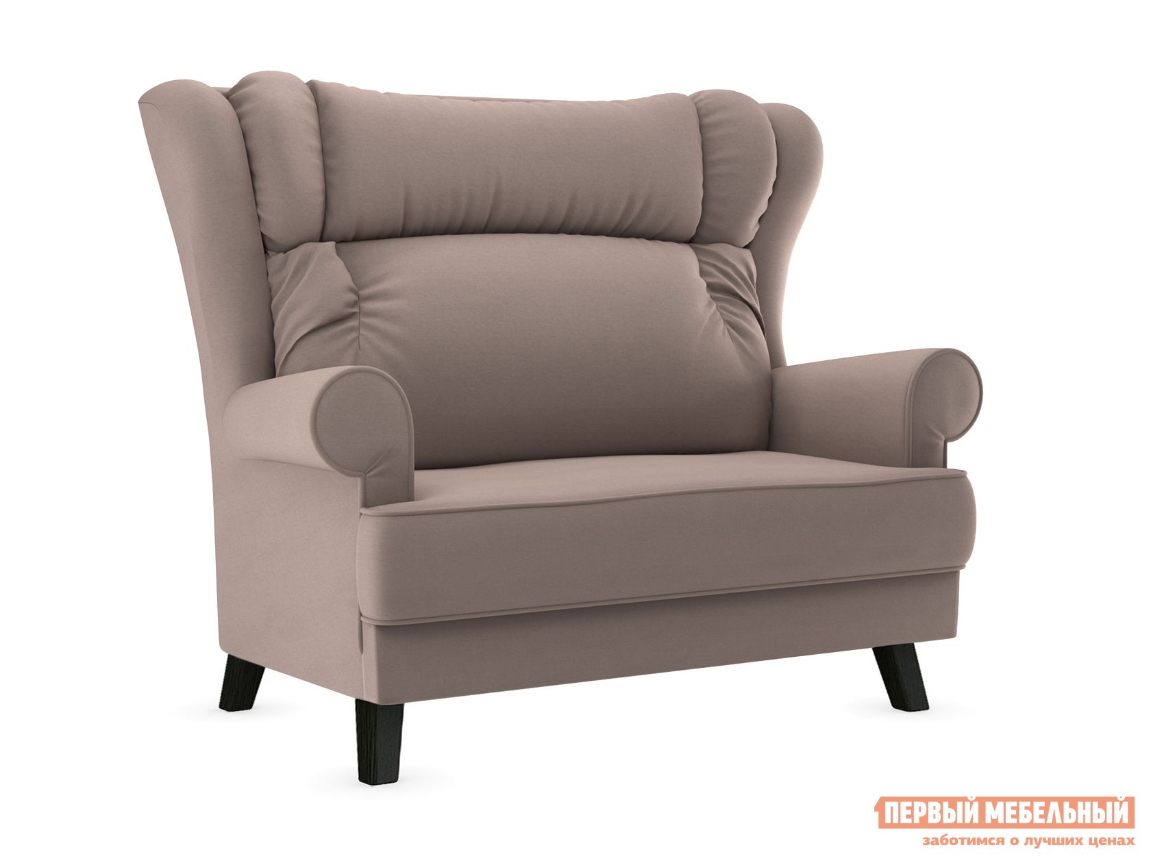 Прямой диван  Лацио Латте, микровелюр, Орех