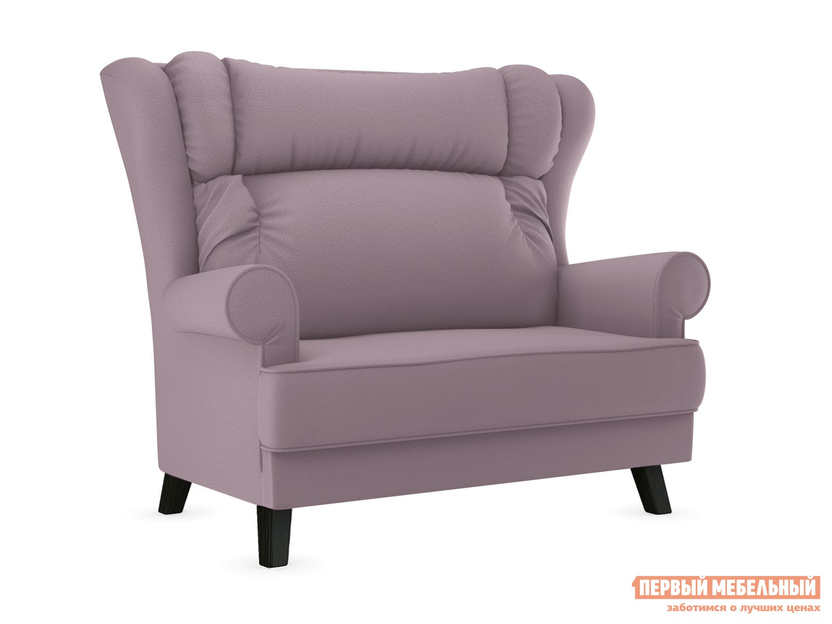 Прямой диван  Лацио Орех, Лиловый, велюр