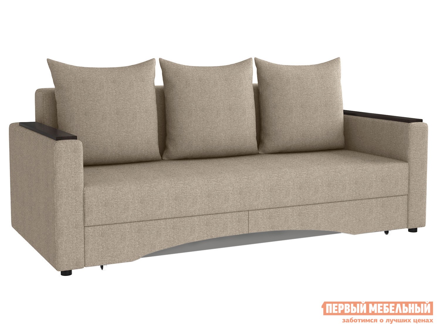 Прямой диван  Челси с подлокотниками Латте, велюр