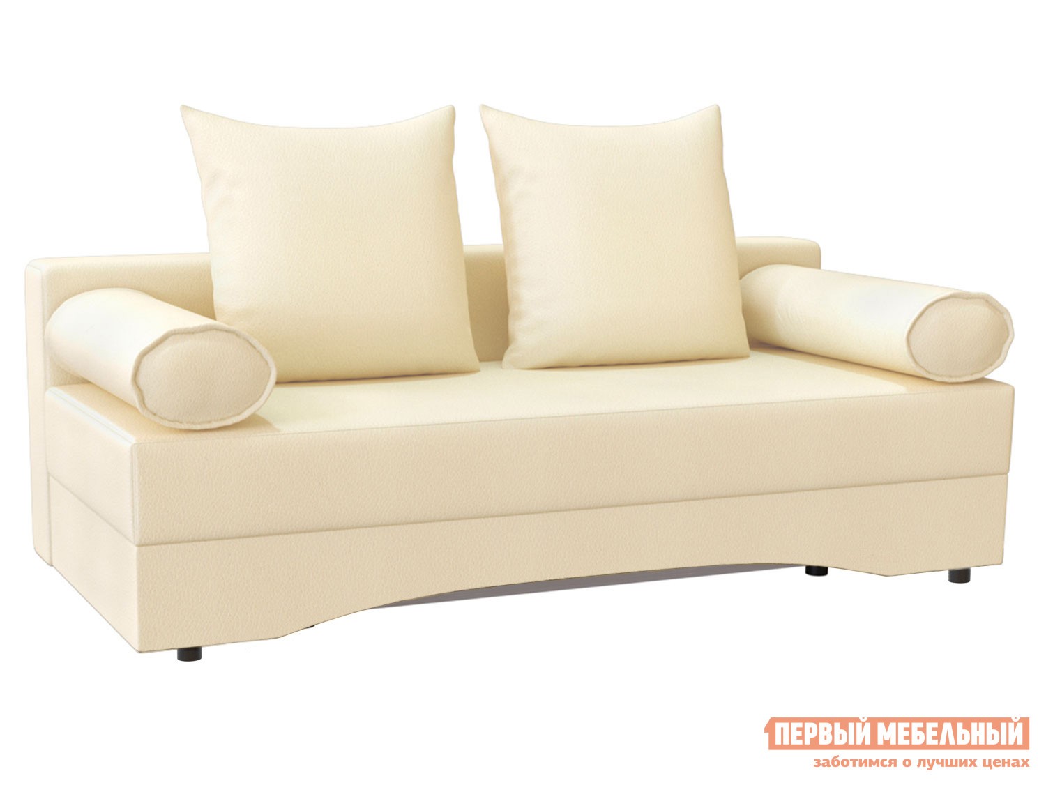Прямой диван  Челси Кремовый, экокожа