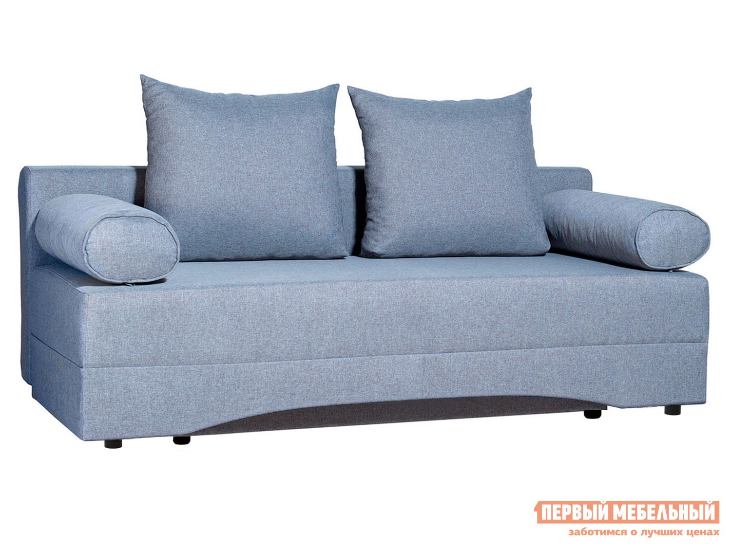 Прямой диван  Челси Серо-голубой, рогожка