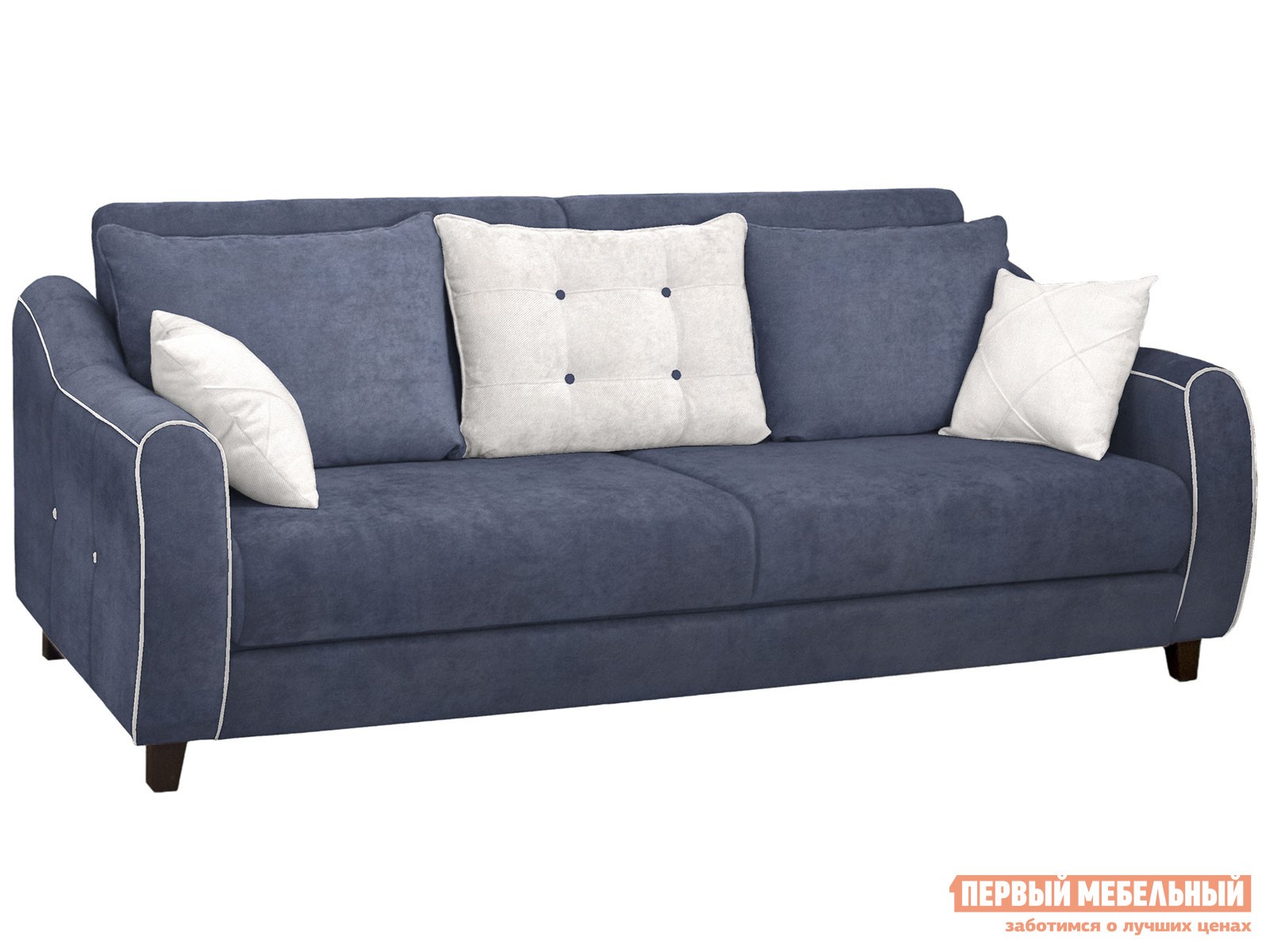 Прямой диван  Френсис Деним / Серый, велюр