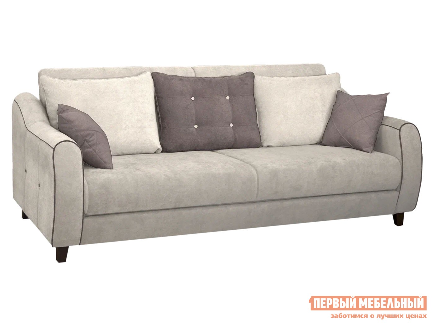 Прямой диван  Френсис Крем / Мокко, велюр