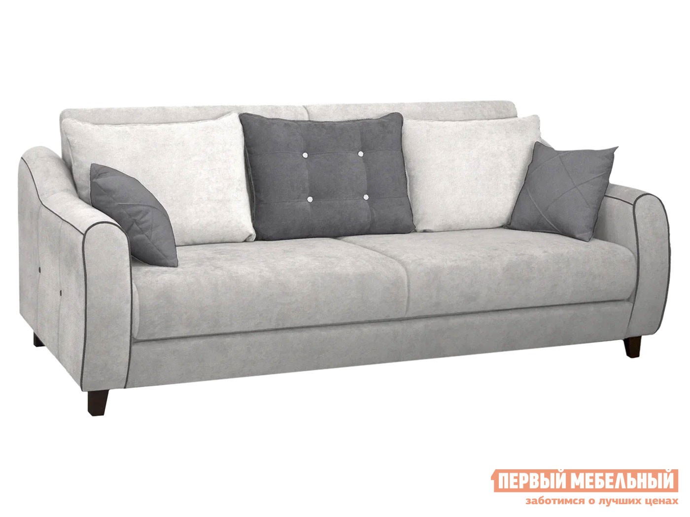 Прямой диван  Френсис Серебро / Графит, велюр