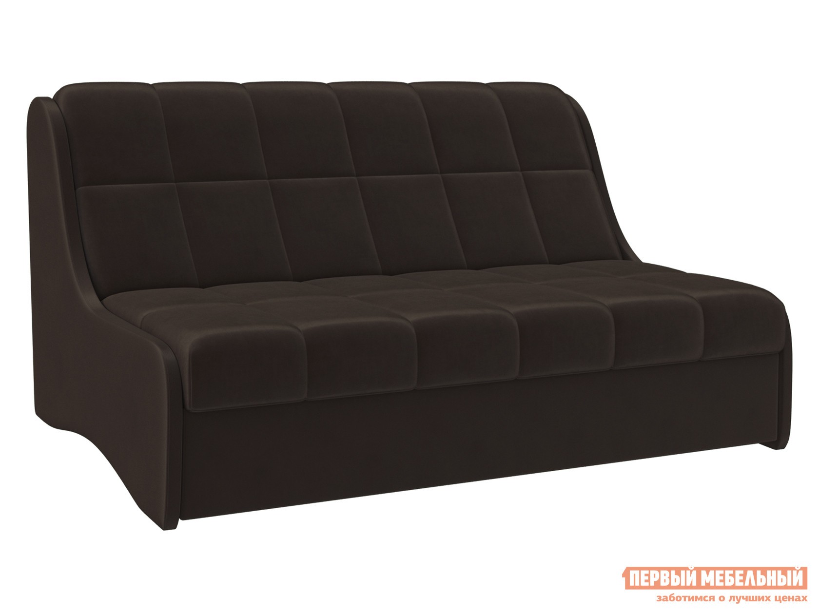 Прямой диван  Токио Темно-коричневый, велюр, 120х200 см, Пенополиуретан, Без ящика