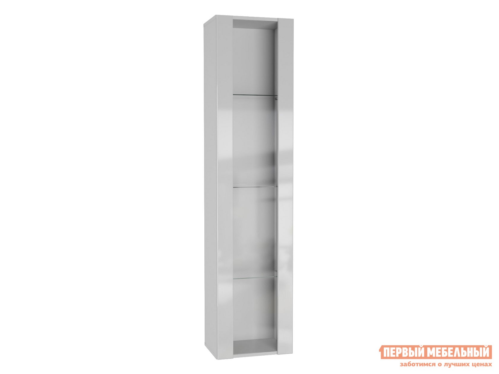 Шкаф-витрина  Поинт Белый / Белый глянец / Стекло, Без блока питания