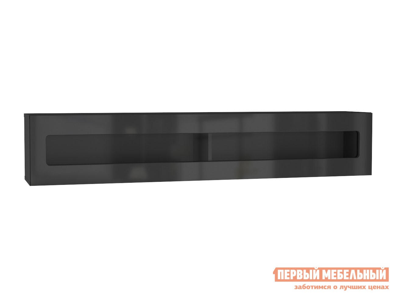 Настенная полка  Поинт Черный / Черный глянец / Стекло, Без блока питания