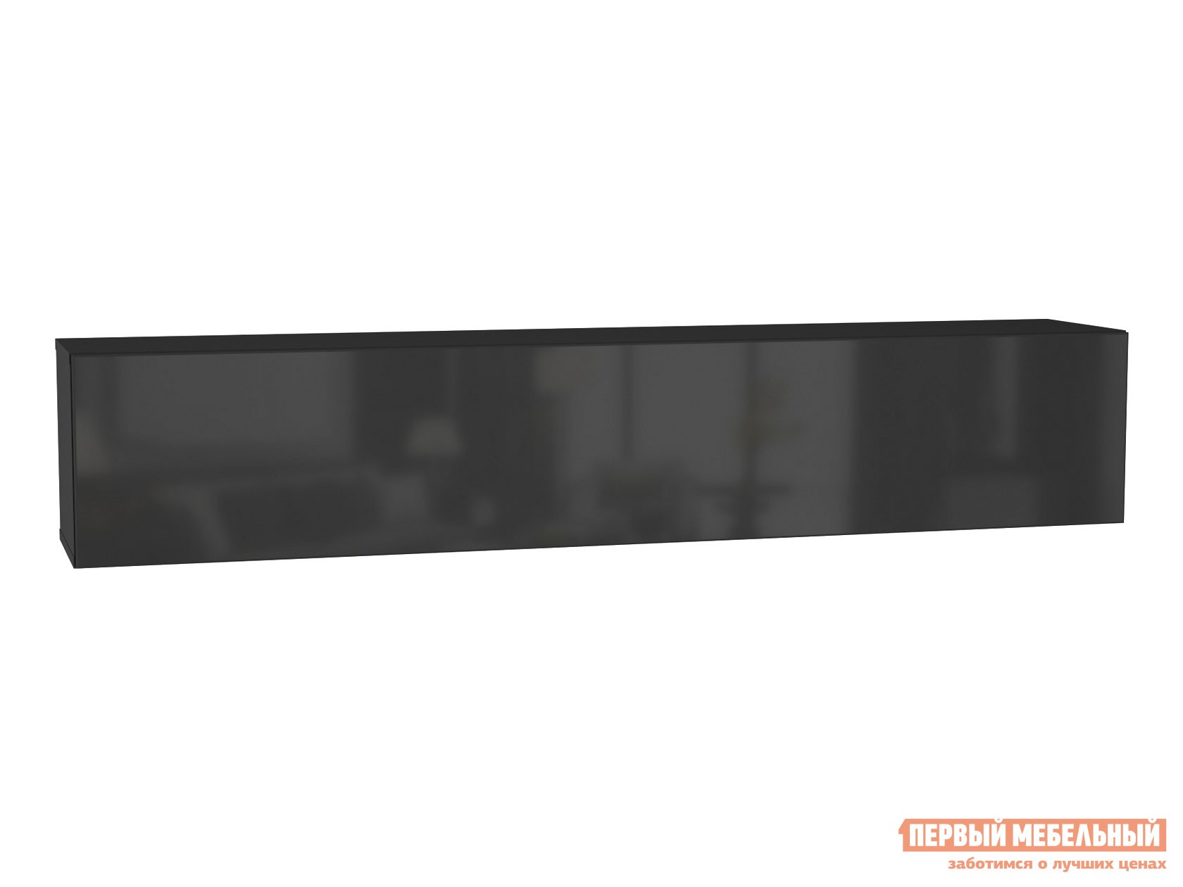 Настенная полка  Поинт Черный / Черный глянец