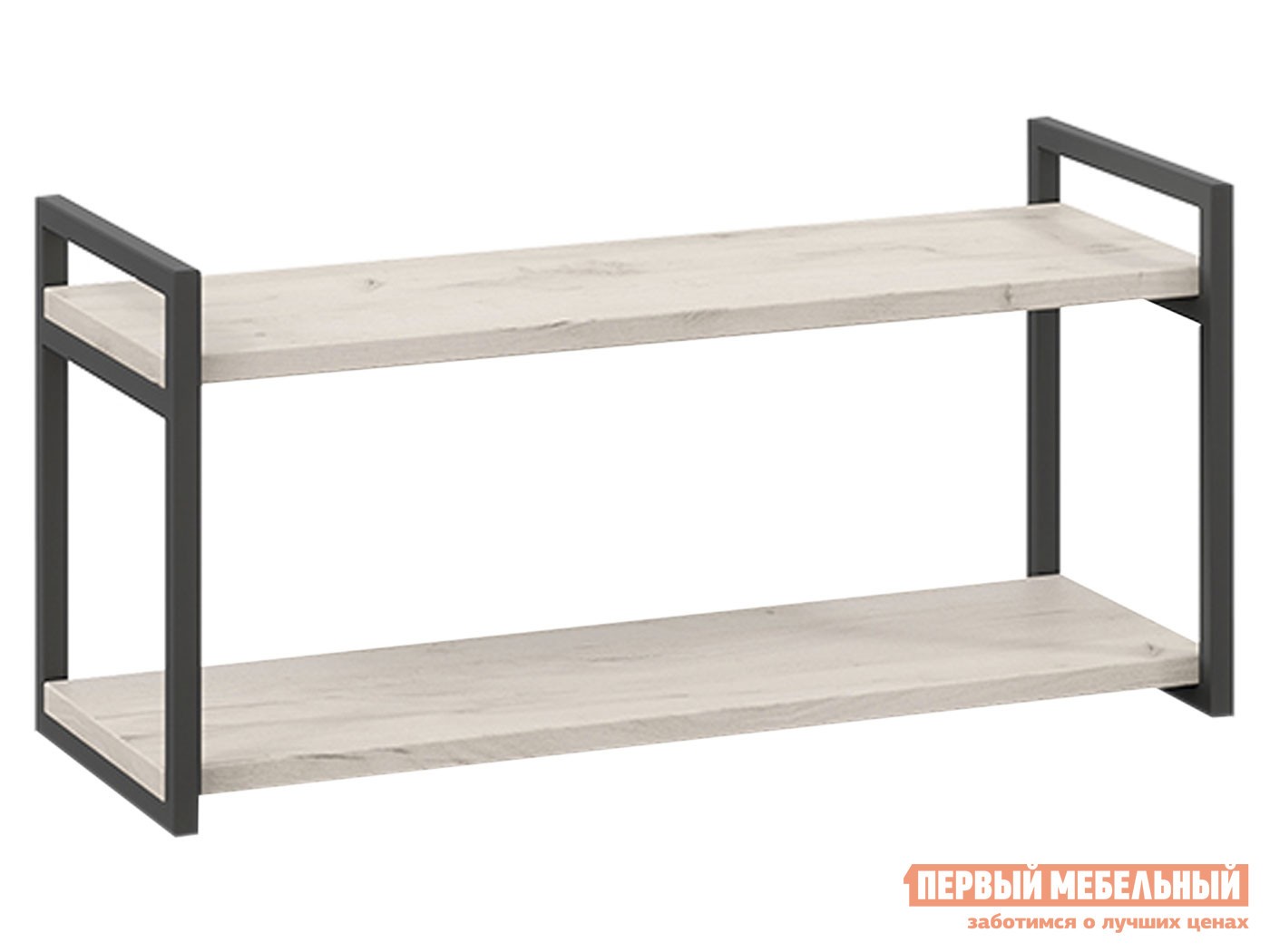 Настенная полка  Лофт Черный / Дуб Крафт белый, 800 мм