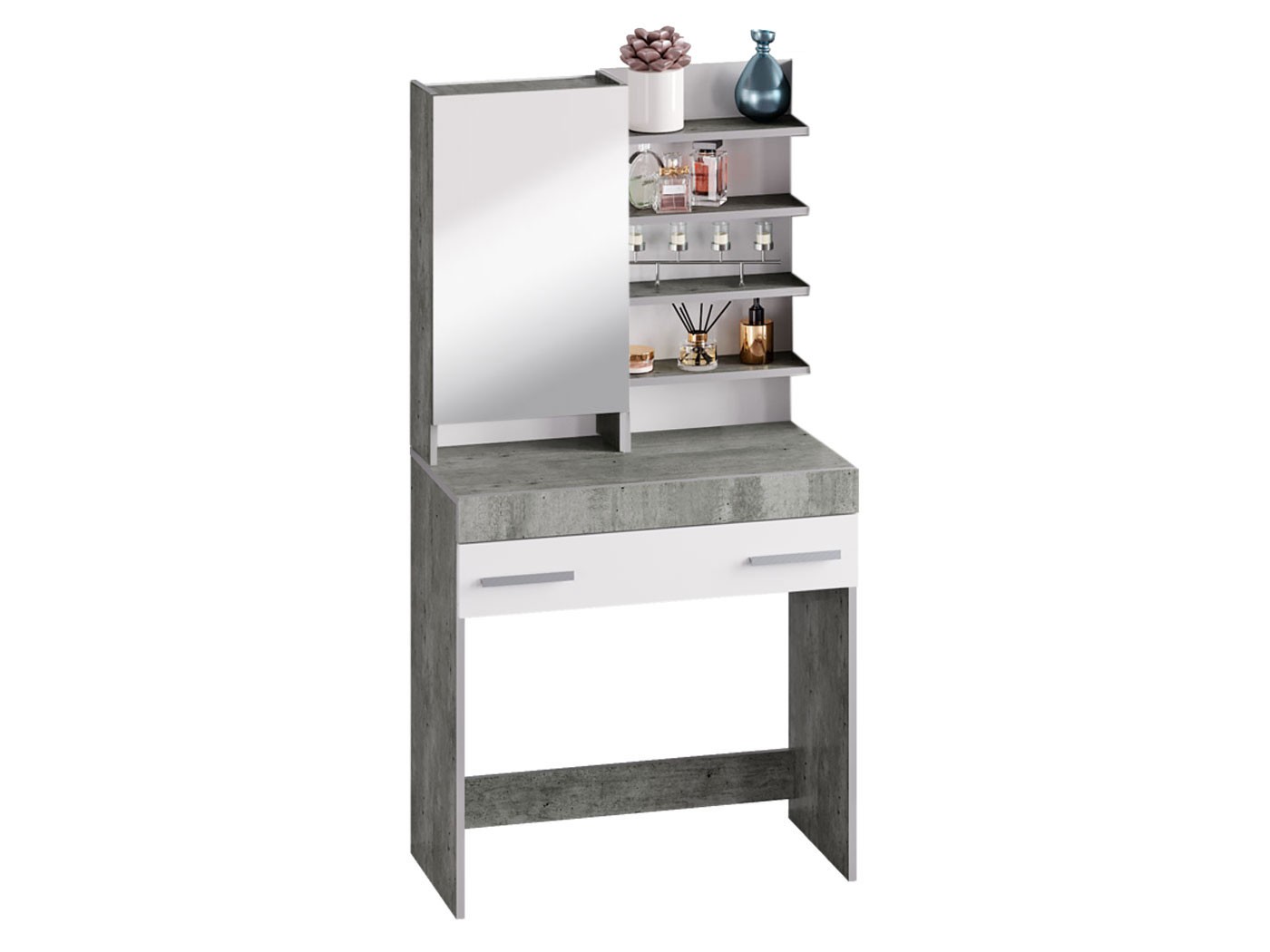 Туалетный столик  Инстайл Бетон / Белый