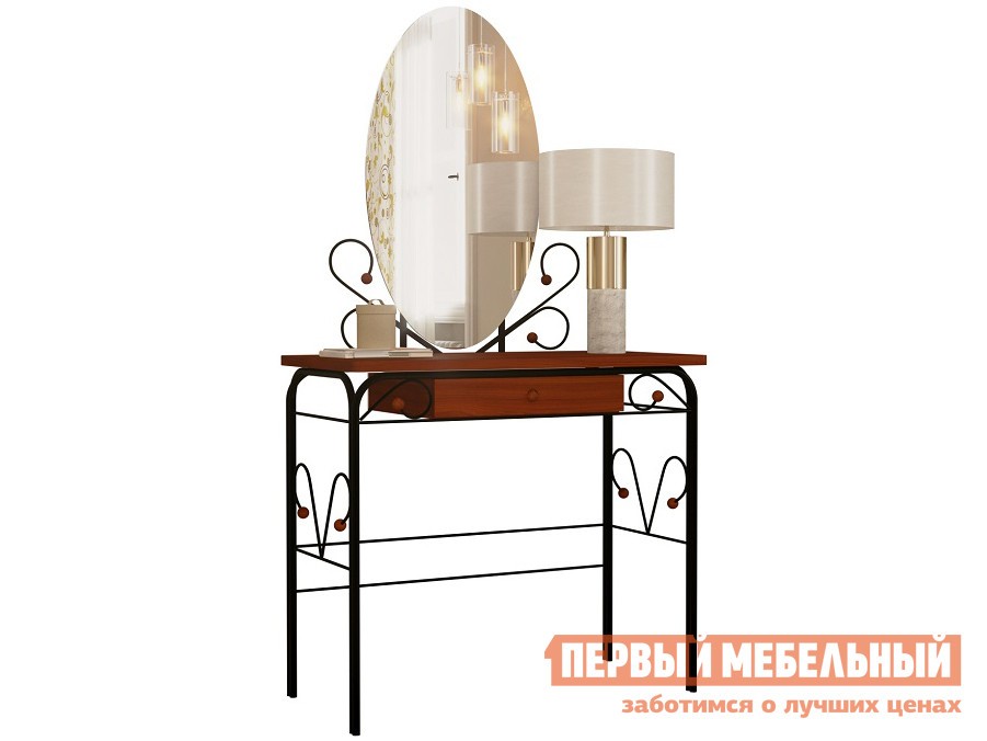 Туалетный столик  Сандра Черный металл / Орех