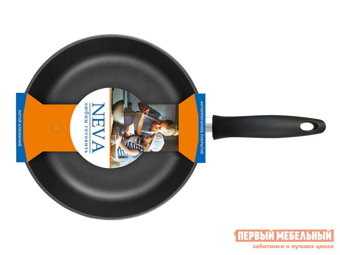Сковорода  Neva Black 24 см Черный, литой алюминий