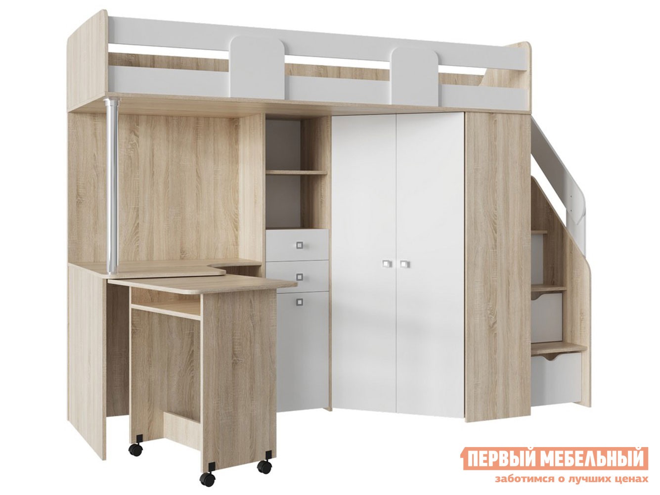 Детская кровать  Мийа Дуб Сонома / Белый