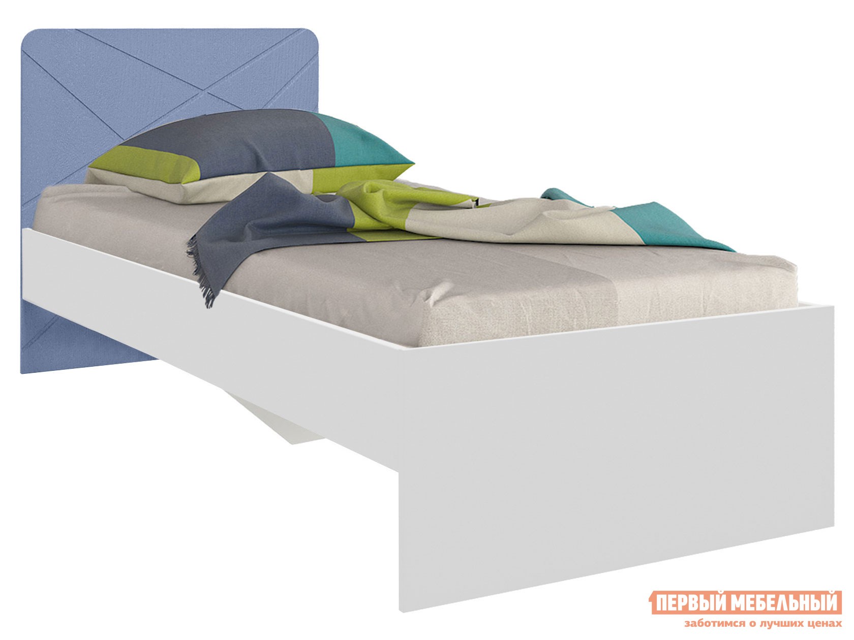 Детская кровать  Абрис Без ограничителя, Белый / Дуб Адриатика, Без ящиков, 80х200 см