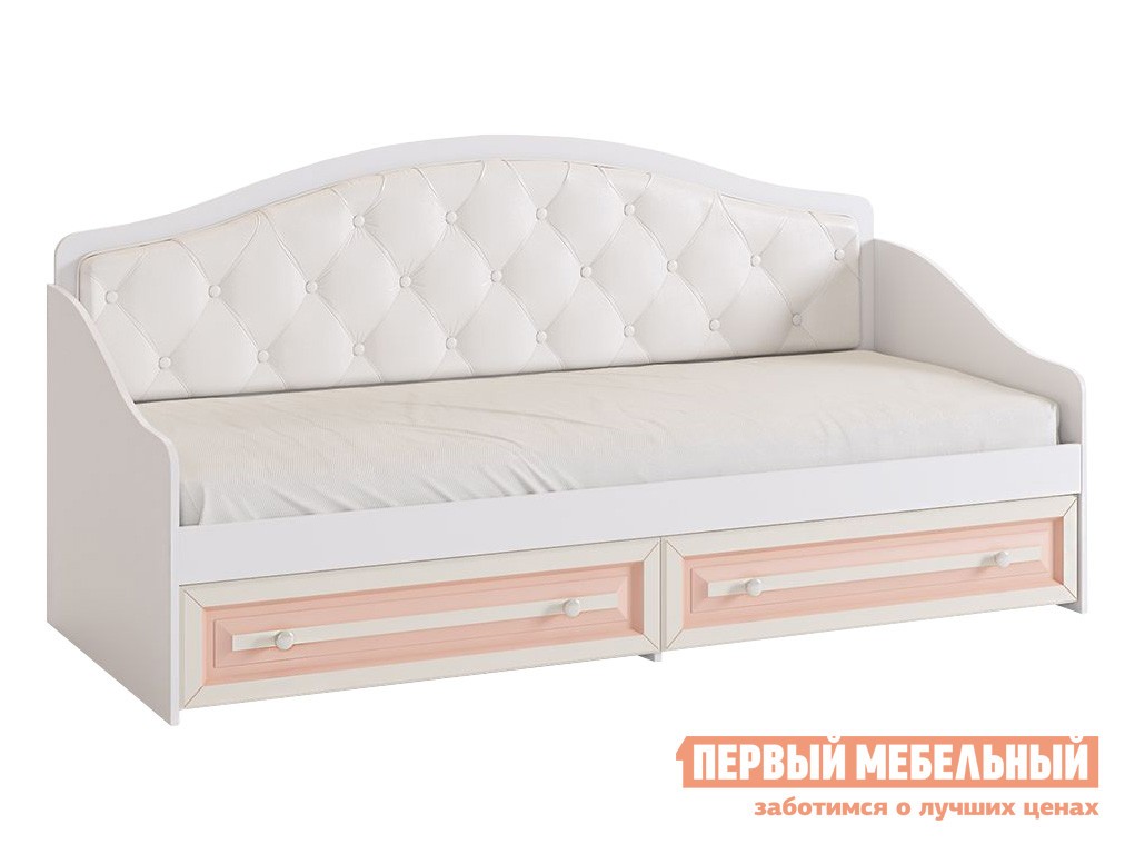 Детская кровать  Алиса Белый / Крем, Без бортика