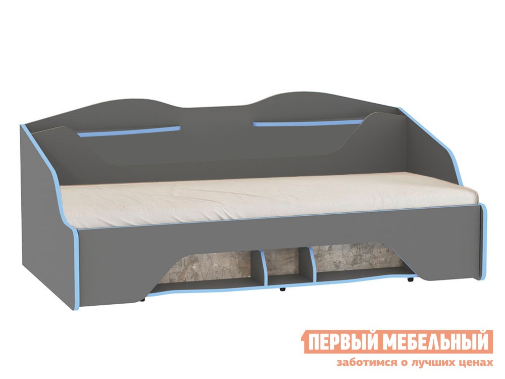 Детская кровать  Индиго Темно-серый / Граффити, Без подсветки