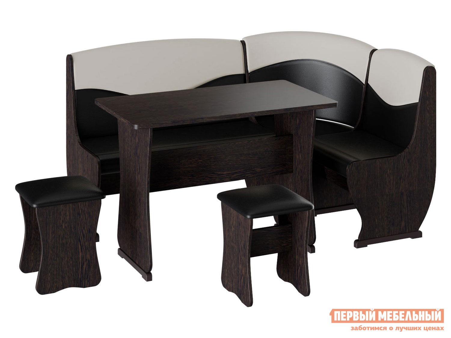 Кухонный уголок  Альянс 2 Венге / Крем, шоколад, кожзам