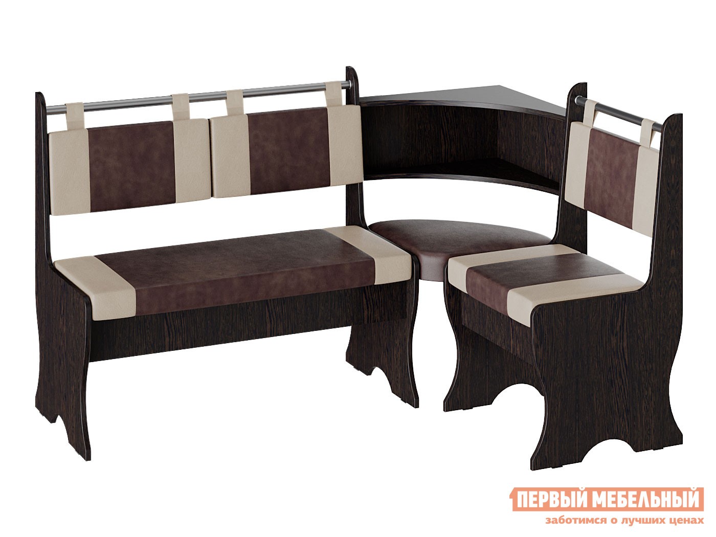 Кухонный уголок  Кэтрин Венге / Шоколад, бежевый, кожзам