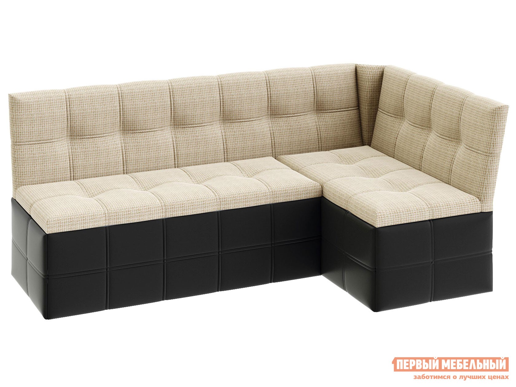 Кухонный уголок  Домино Коричневый, иск. кожа / Бежевый, рогожка