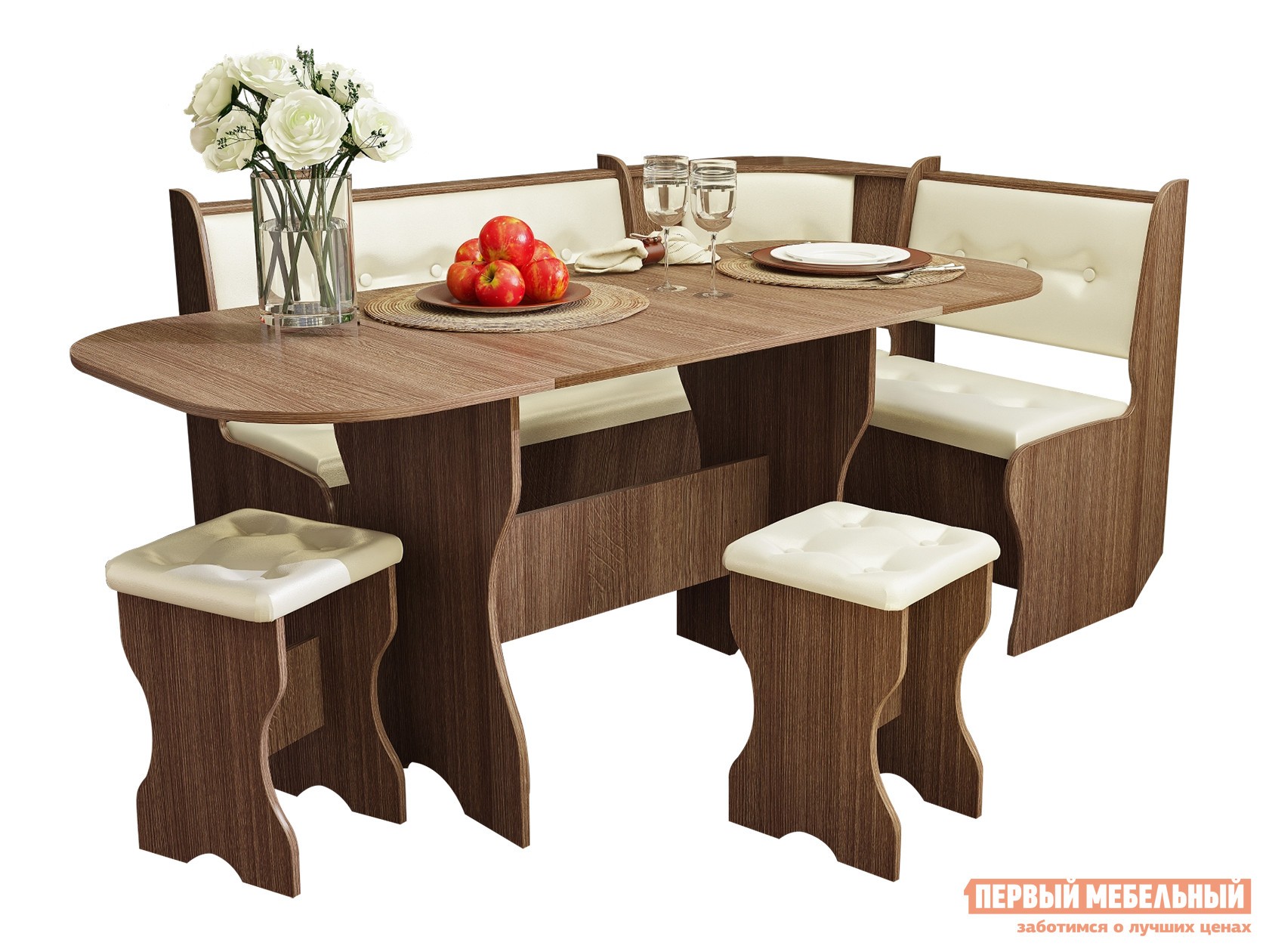 Кухонный уголок  Ариэль Ясень Шимо / Жемчуг, кожзам