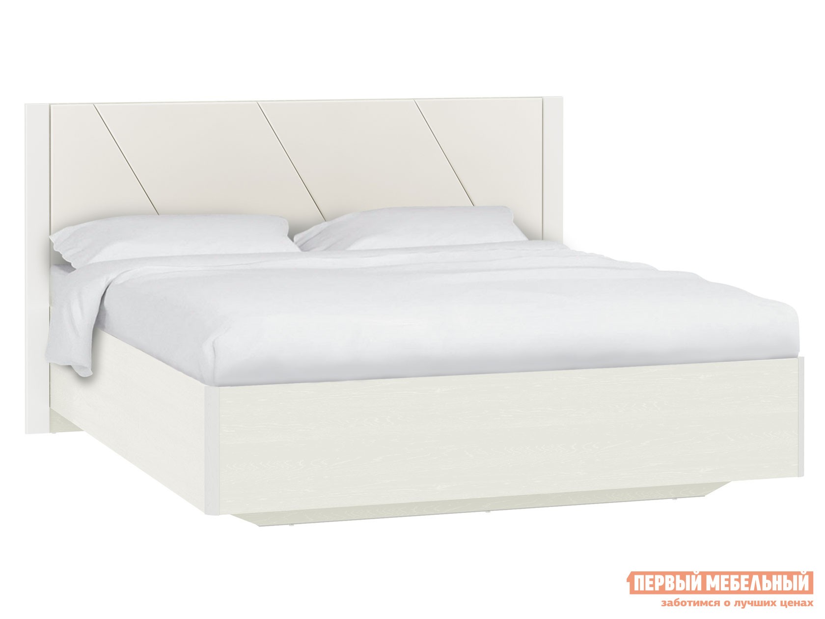 Двуспальная кровать  Суммит ПМ Меренга / Белый текстурный / Марика 124, экокожа, 180х200 см