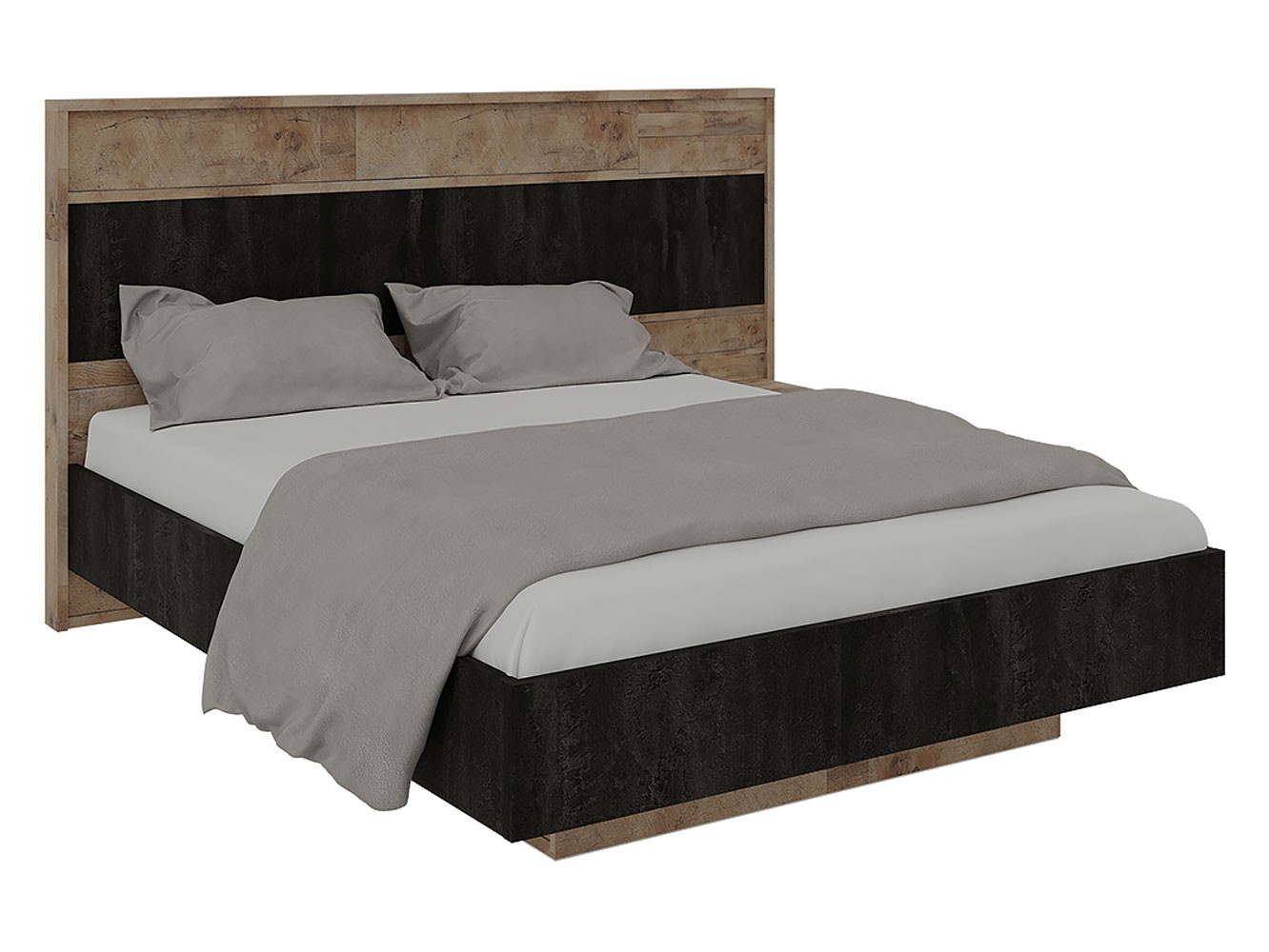 Двуспальная кровать  Кения ПМ Гамбия / Угольный камень, 1 тумба